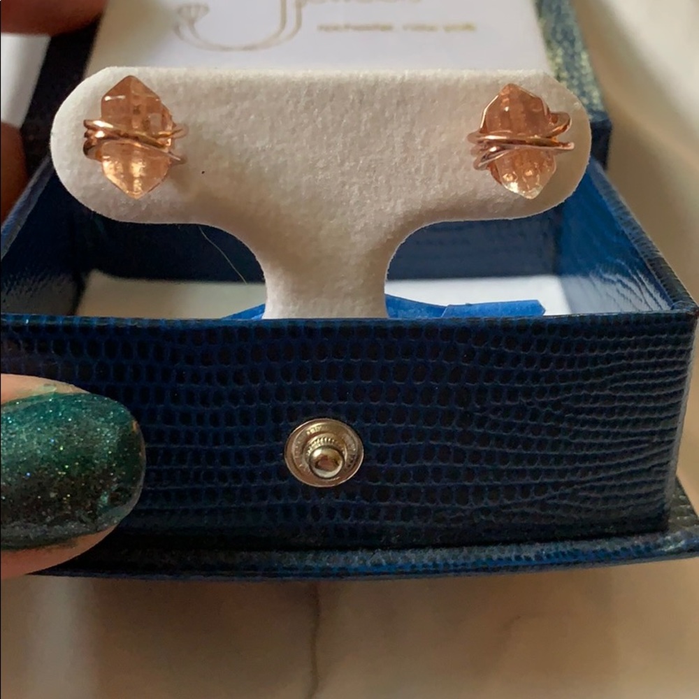 Rose gold plated studded earrings